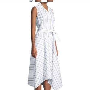 Striped sleeveless shirtdress